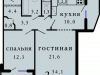 Схема квартиры в проекте "Акварель"- #1137234906