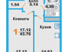 Схема квартиры в проекте "Менделеев"- #1413640392