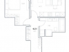 Схема квартиры в проекте "Residence Hall Шаболовский"- #1459296725
