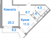 Схема квартиры в проекте "Весна"- #1415095240